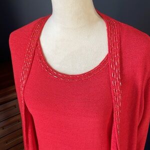 Jones New York Open Front Cardigan & Tank Set Size Large